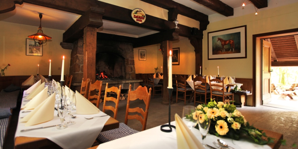 Interior view of the Hofschänke with set tables [Photo: Christian Burmester