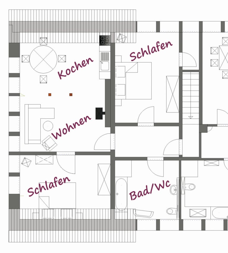 Floor plan vacation apartment Schwalbennest *** | Hotel Hof Tütsberg Schneverdingen