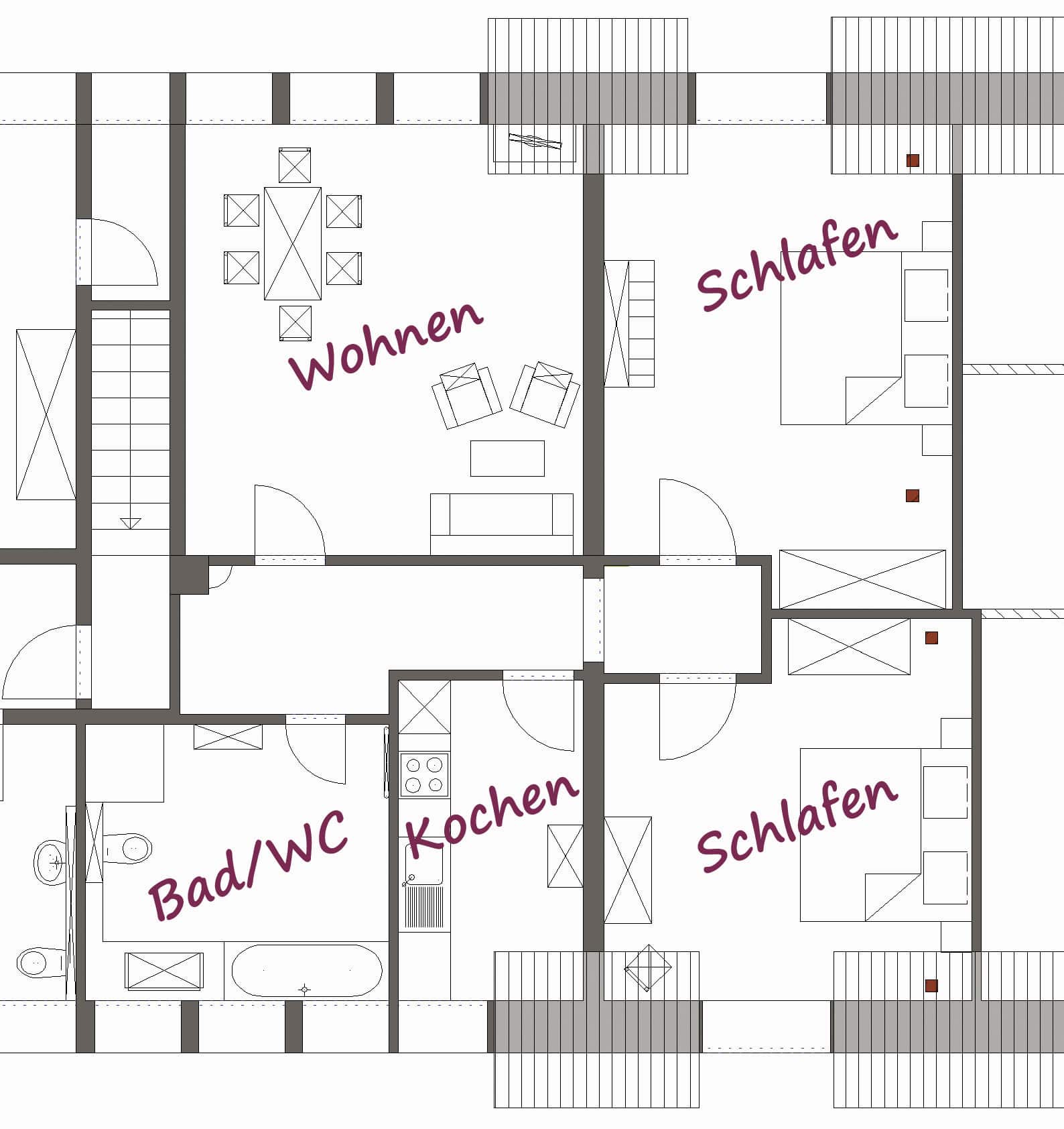Floor plan ****-holiday apartment "Wolkenweite" | Hotel Hof Tütsberg
